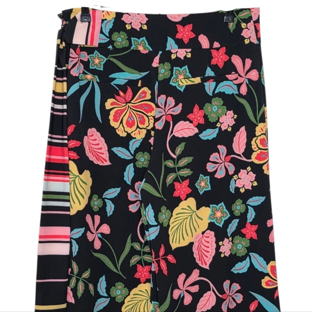New York & Company Black And Bright Floral Tie Waist Wide Leg Pants Size M NWOT - Picture 6 of 10